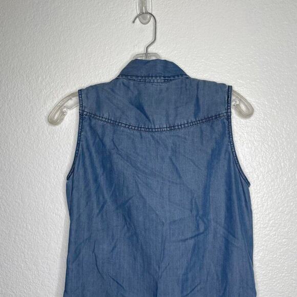 Violet Hearts Womens Top Size XS Blue Sleeveless Button Front Collared Casual - Picture 13 of 13
